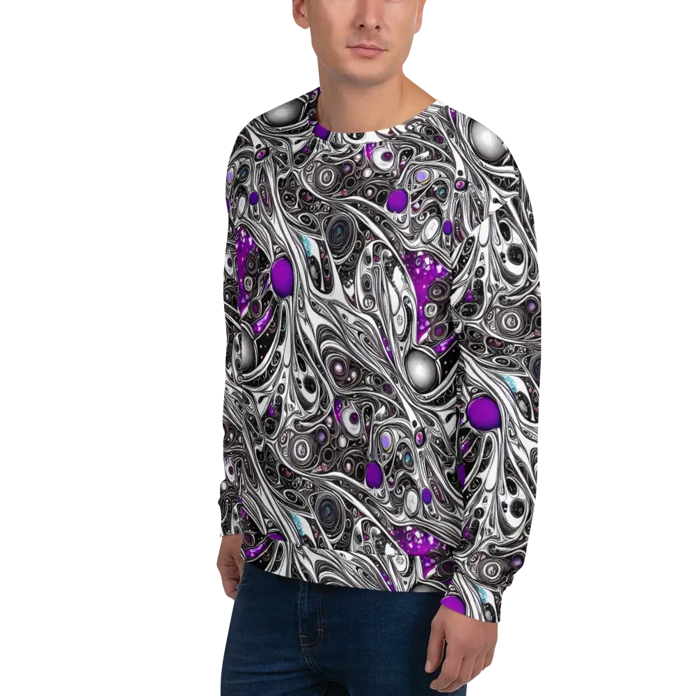 Neo-Noir Waves on Sweatshirt — Left Front