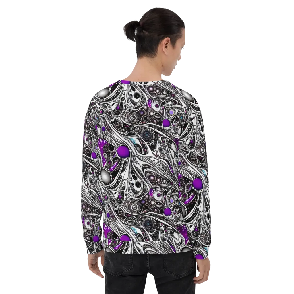 Neo-Noir Waves on Sweatshirt — Back