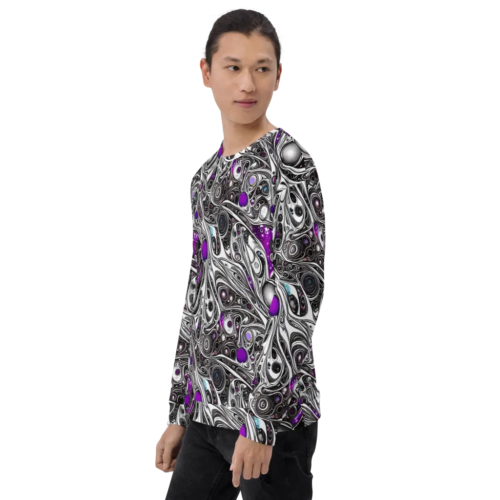 Neo-Noir Waves on Sweatshirt — Left Front