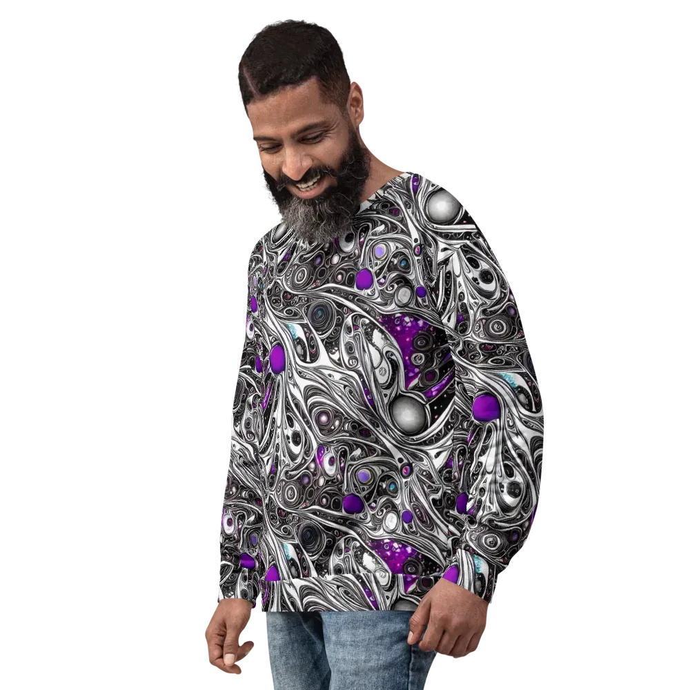 Neo-Noir Waves on Sweatshirt — Left Front