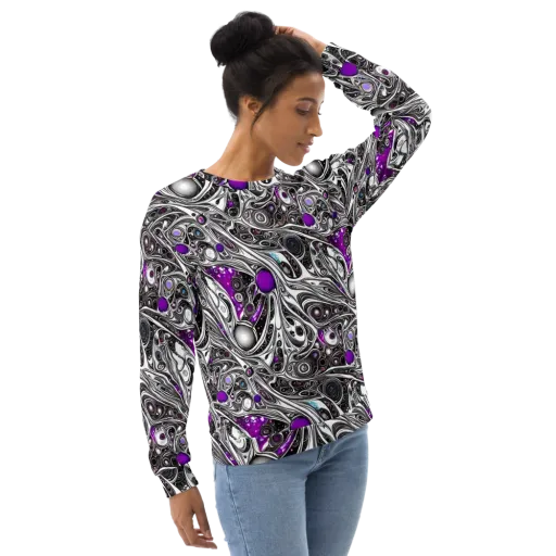 Neo-Noir Waves on a Sweatshirt
