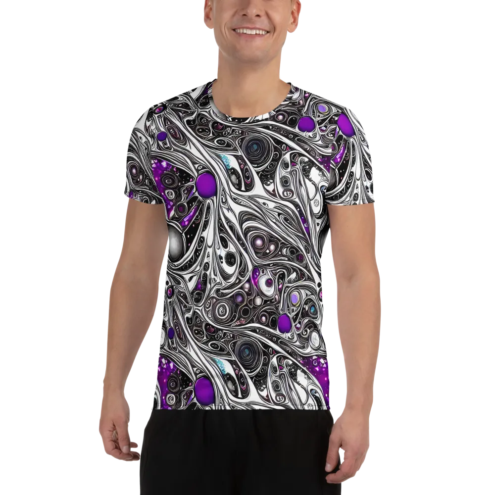 Neo-Noir Waves on Men's Athletic T-Shirt — Front