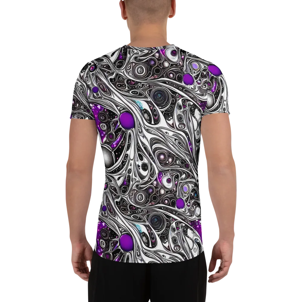 Neo-Noir Waves on Men's Athletic T-Shirt — Back