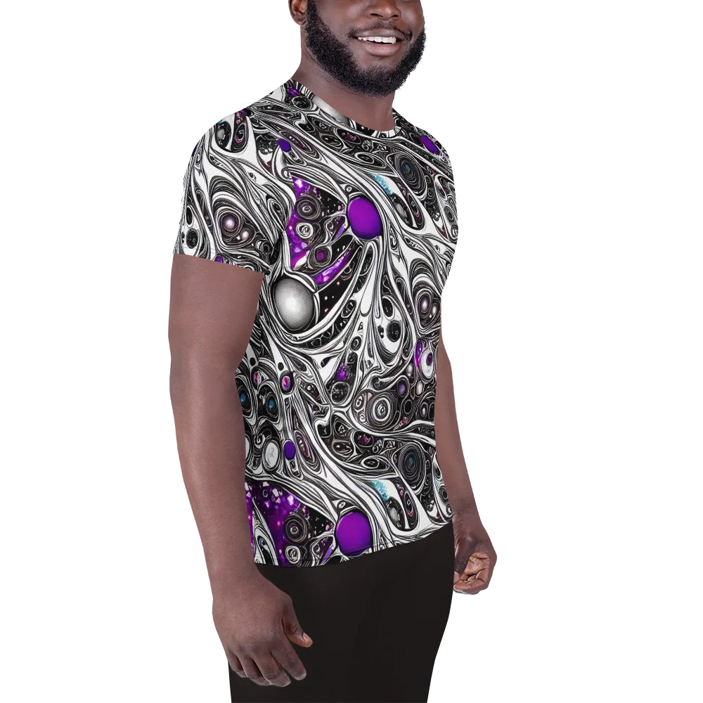 Neo-Noir Waves on Men's Athletic T-Shirt — Right