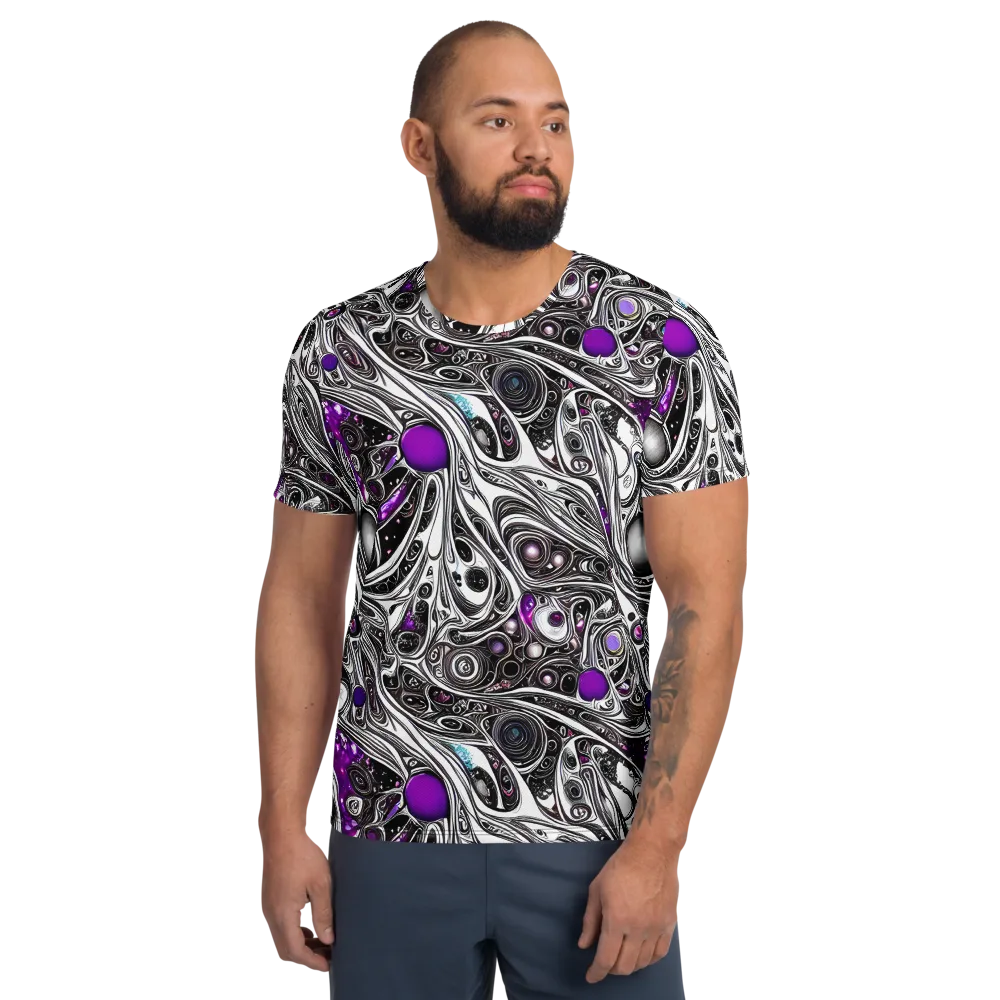 Neo-Noir Waves on Men's Athletic T-Shirt — Front