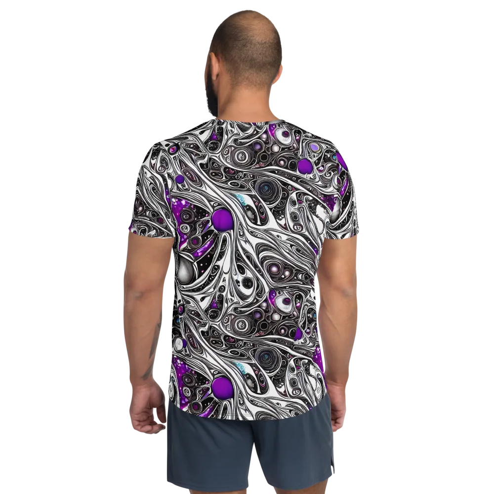 Neo-Noir Waves on Men's Athletic T-Shirt — Back