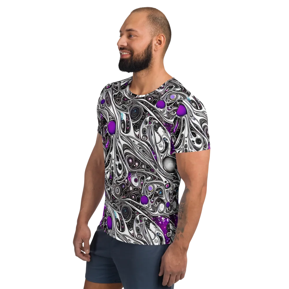 Neo-Noir Waves on Men's Athletic T-Shirt — Left