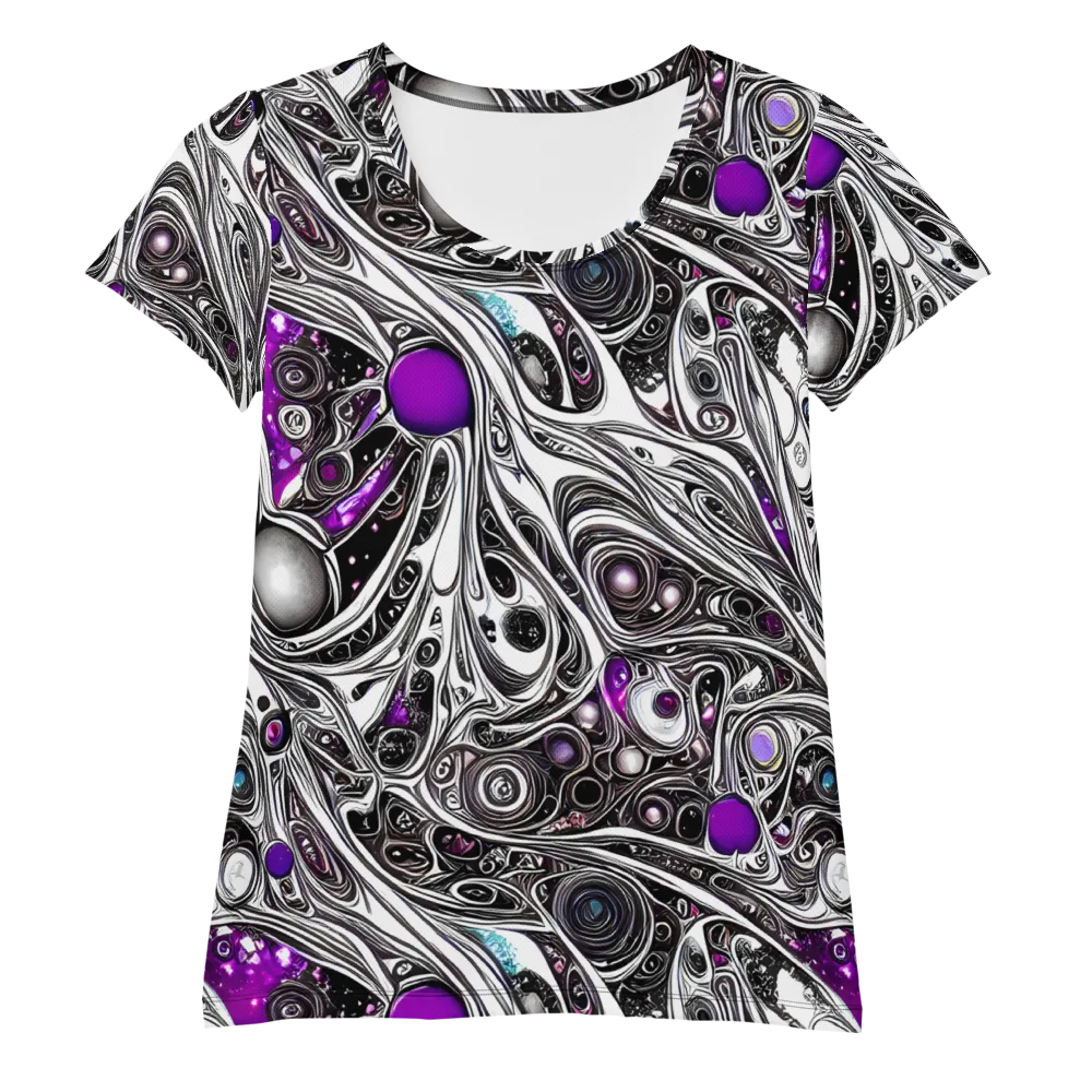 Neo-Noir Waves on Women's Athletic T-Shirt — Front