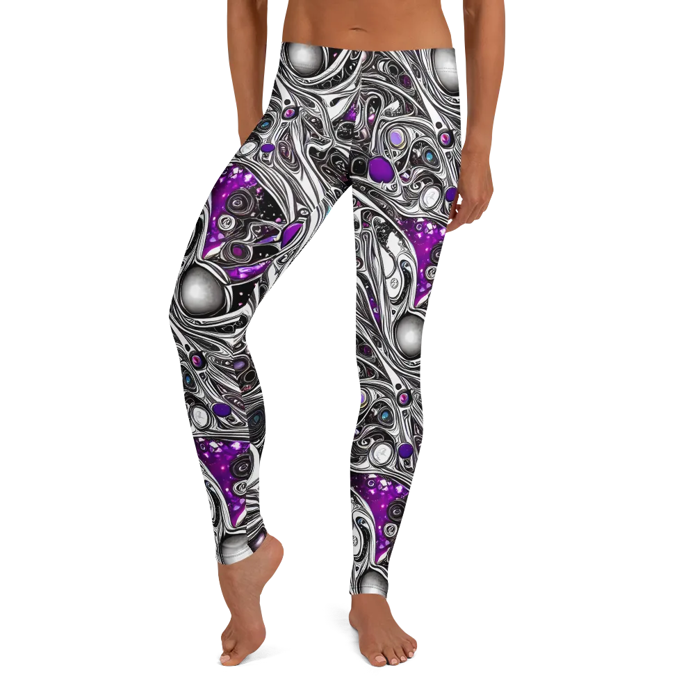 Neo-Noir Waves on Leggings — Front