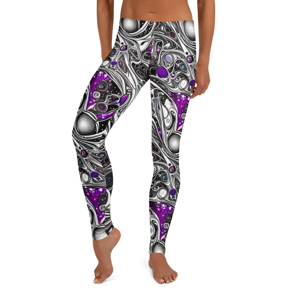 Neo-Noir Waves on Leggings — Front