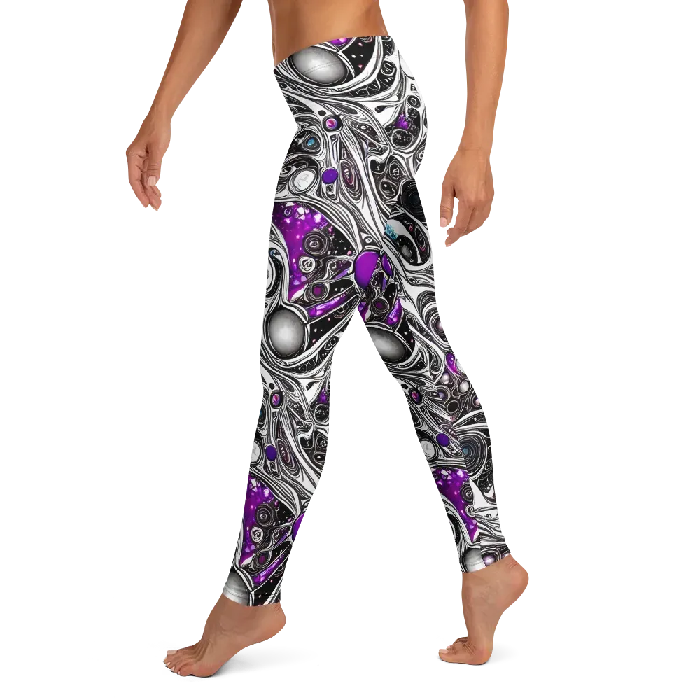 Neo-Noir Waves on Leggings — Left