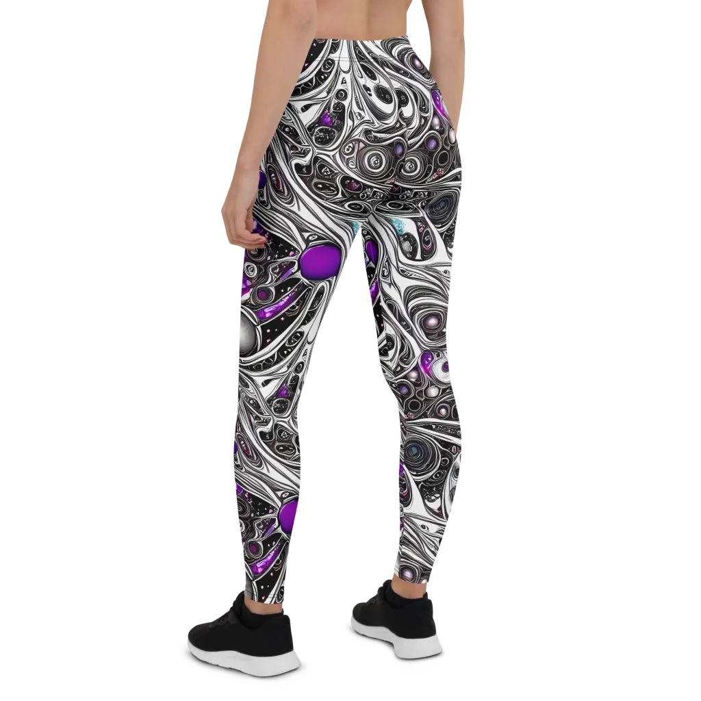 Neo-Noir Waves on Leggings — Back