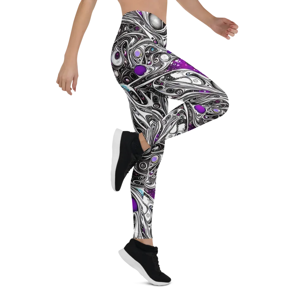 Neo-Noir Waves on Leggings — Right