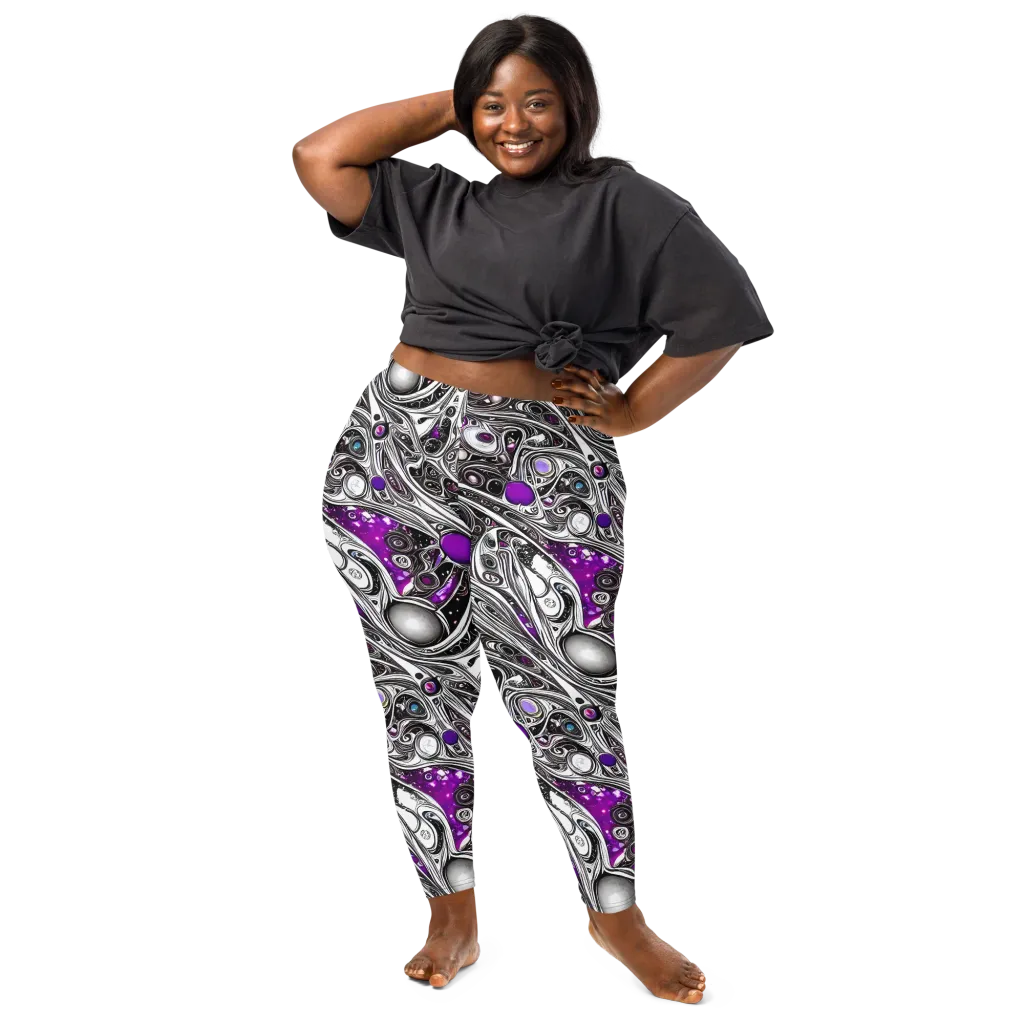 Neo-Noir Waves on Leggings — Front