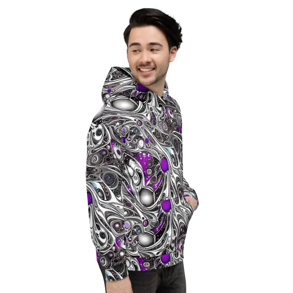 Neo-Noir Waves on Hoodie — Right