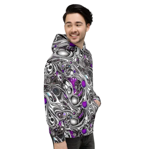 Neo-Noir Waves on a Hoodie