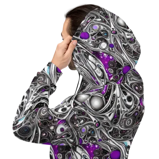Neo-Noir Waves on a Hoodie