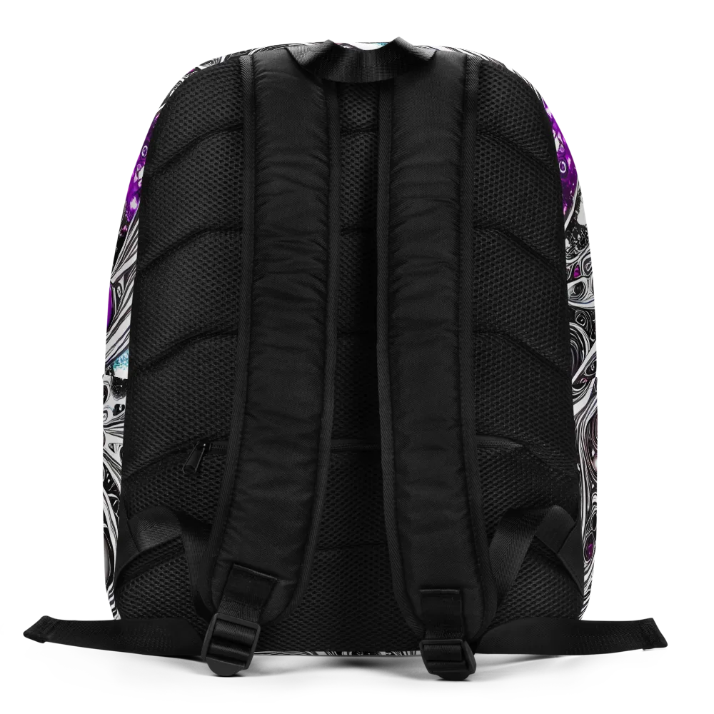 Neo-Noir Waves on Minimalist Backpack — Back