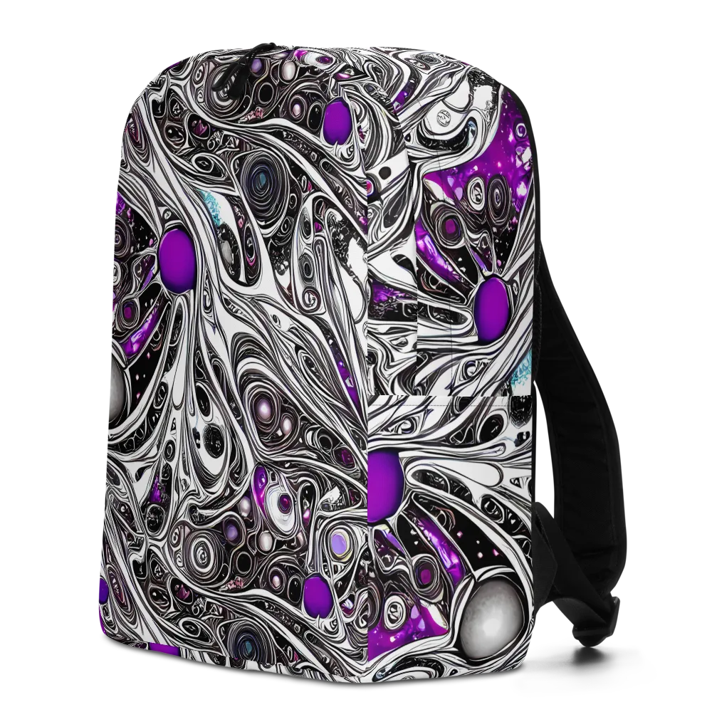 Neo-Noir Waves on Minimalist Backpack — Left