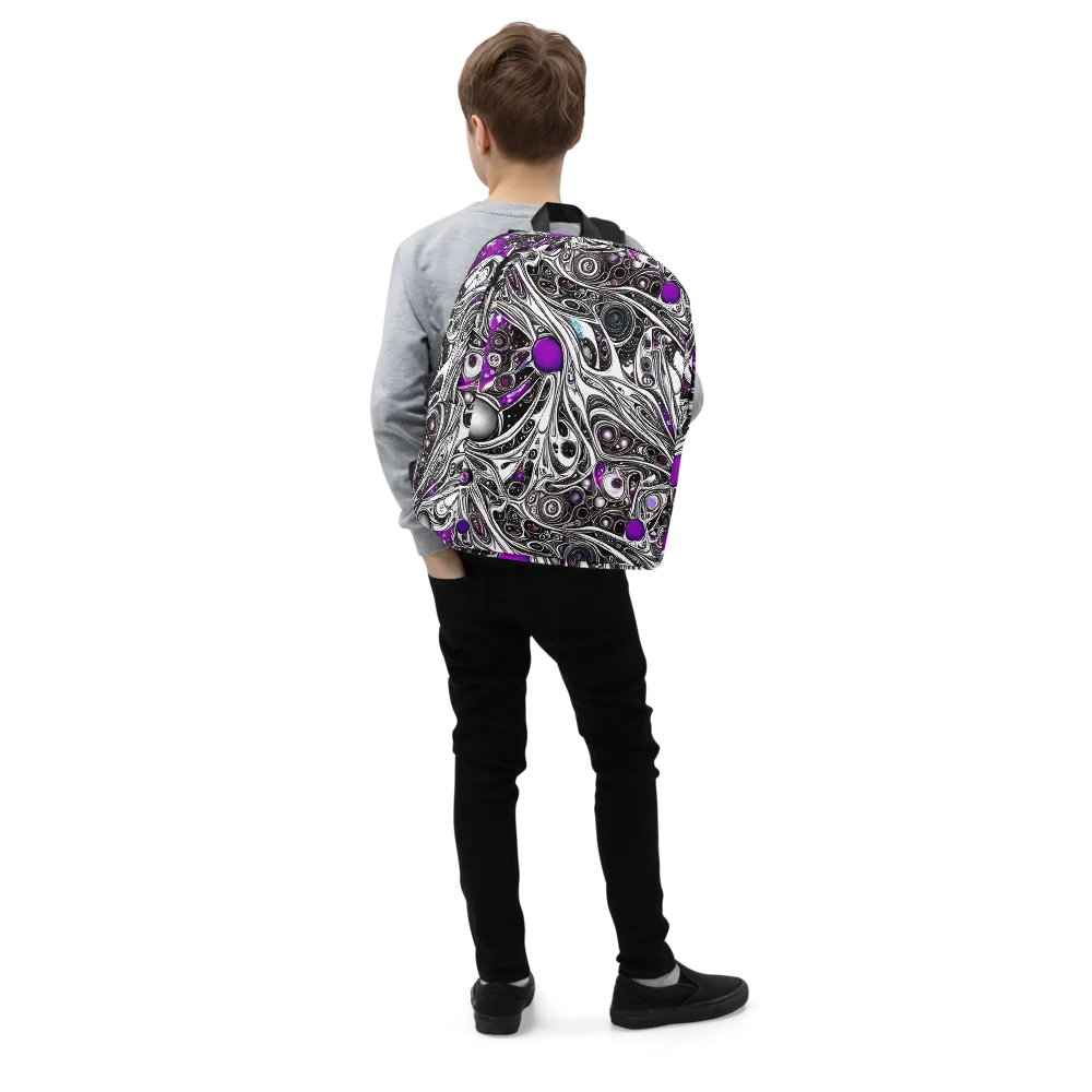 Neo-Noir Waves on Minimalist Backpack — Right Front