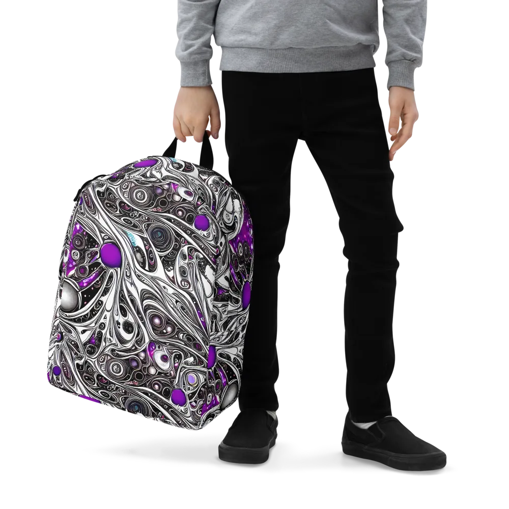 Neo-Noir Waves on Minimalist Backpack — Zoomed-in