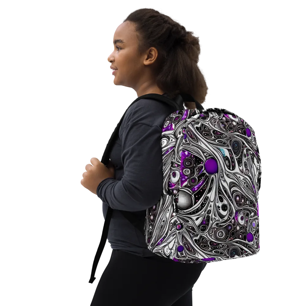 Neo-Noir Waves on Minimalist Backpack — Right Front