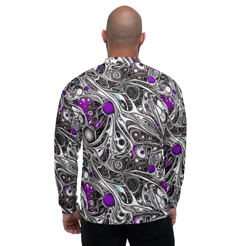Neo-Noir Waves on Bomber Jacket — Back