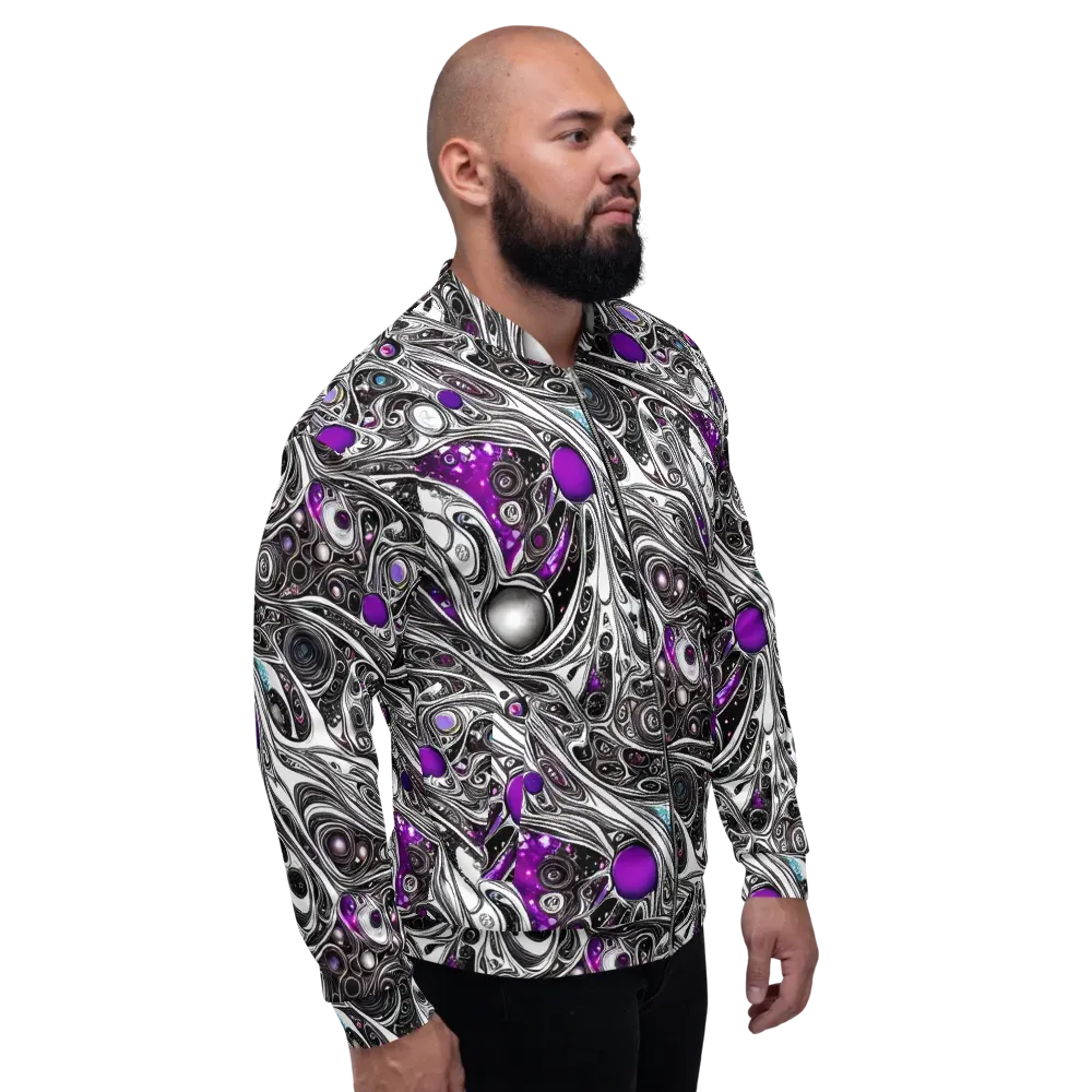 Neo-Noir Waves on Bomber Jacket — Right