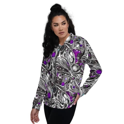 Neo-Noir Waves on a Bomber Jacket