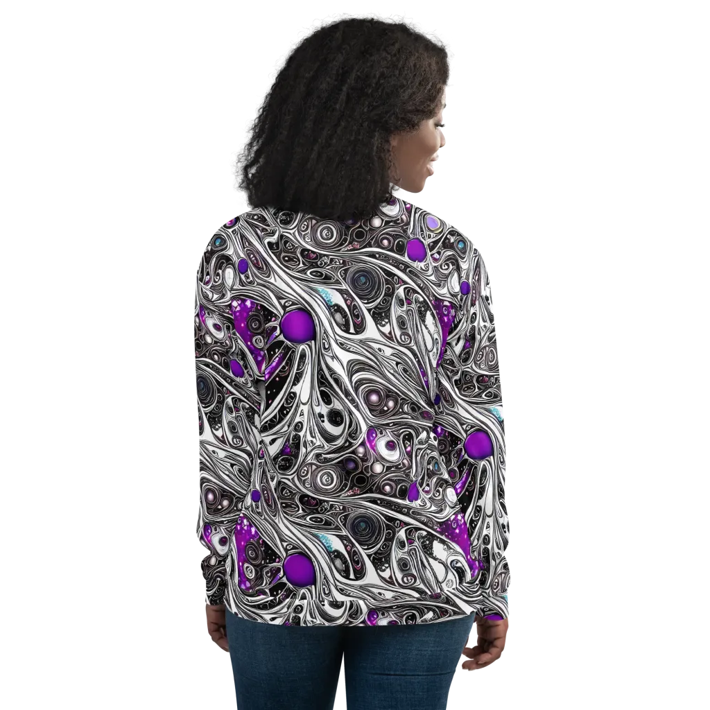 Neo-Noir Waves on Bomber Jacket — Back