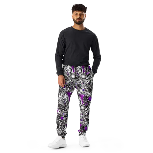 Neo-Noir Waves on a Men's Joggers
