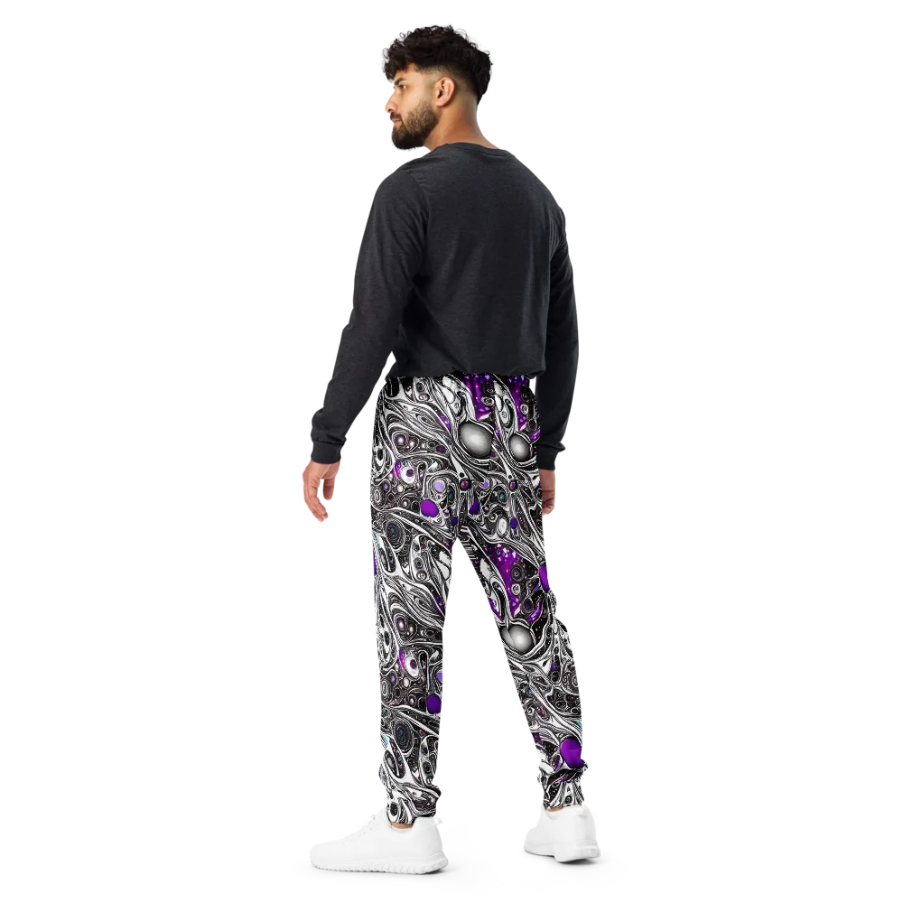 Neo-Noir Waves on Men's Joggers — Back