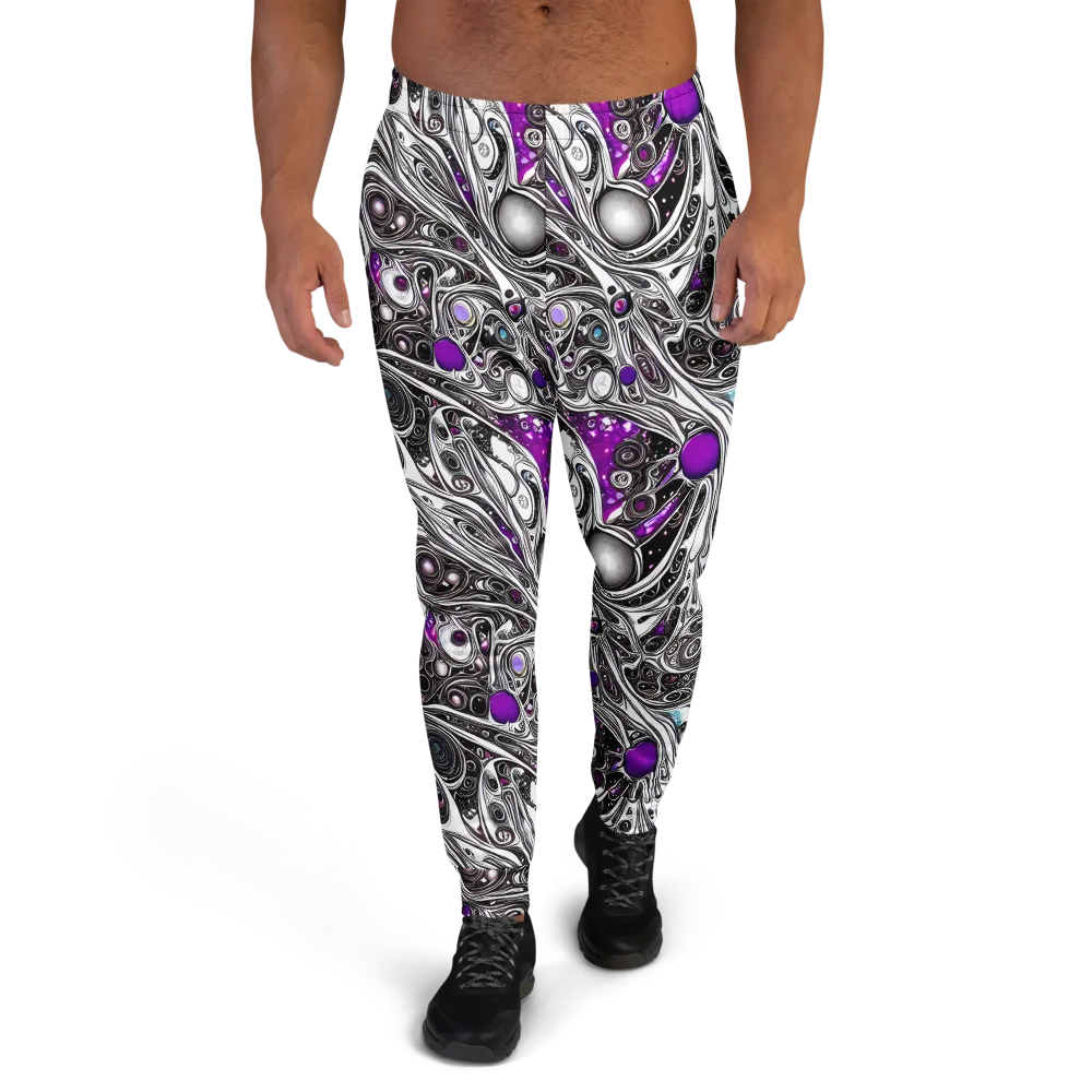 Neo-Noir Waves on Men's Joggers — Front