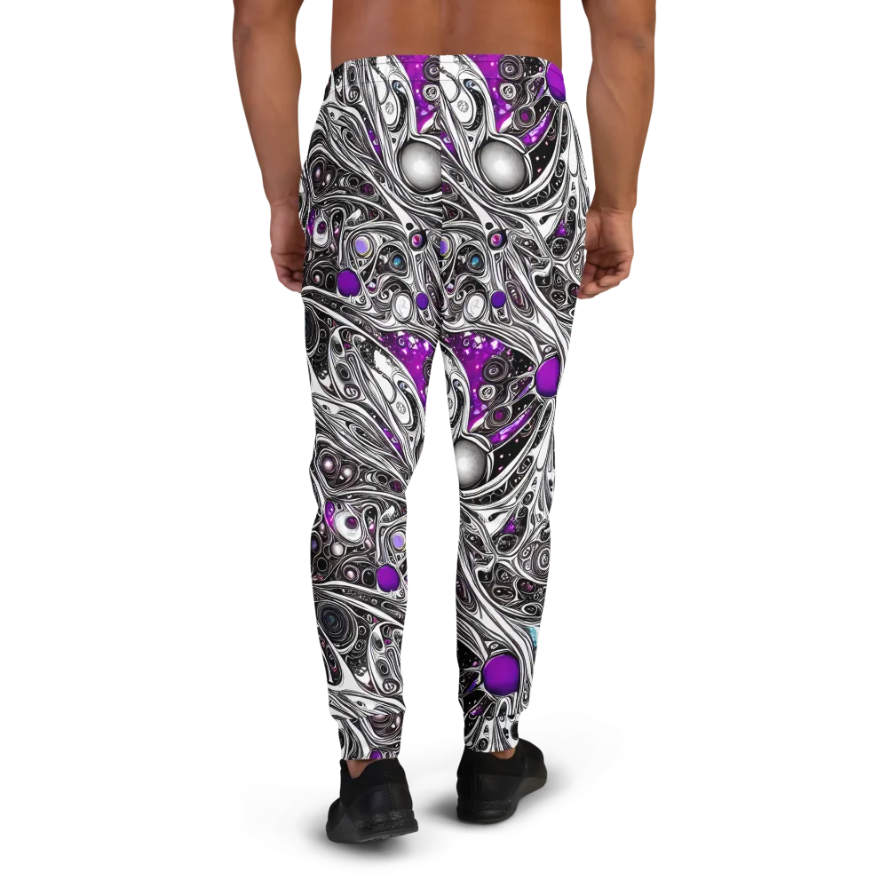 Neo-Noir Waves on Men's Joggers — Back