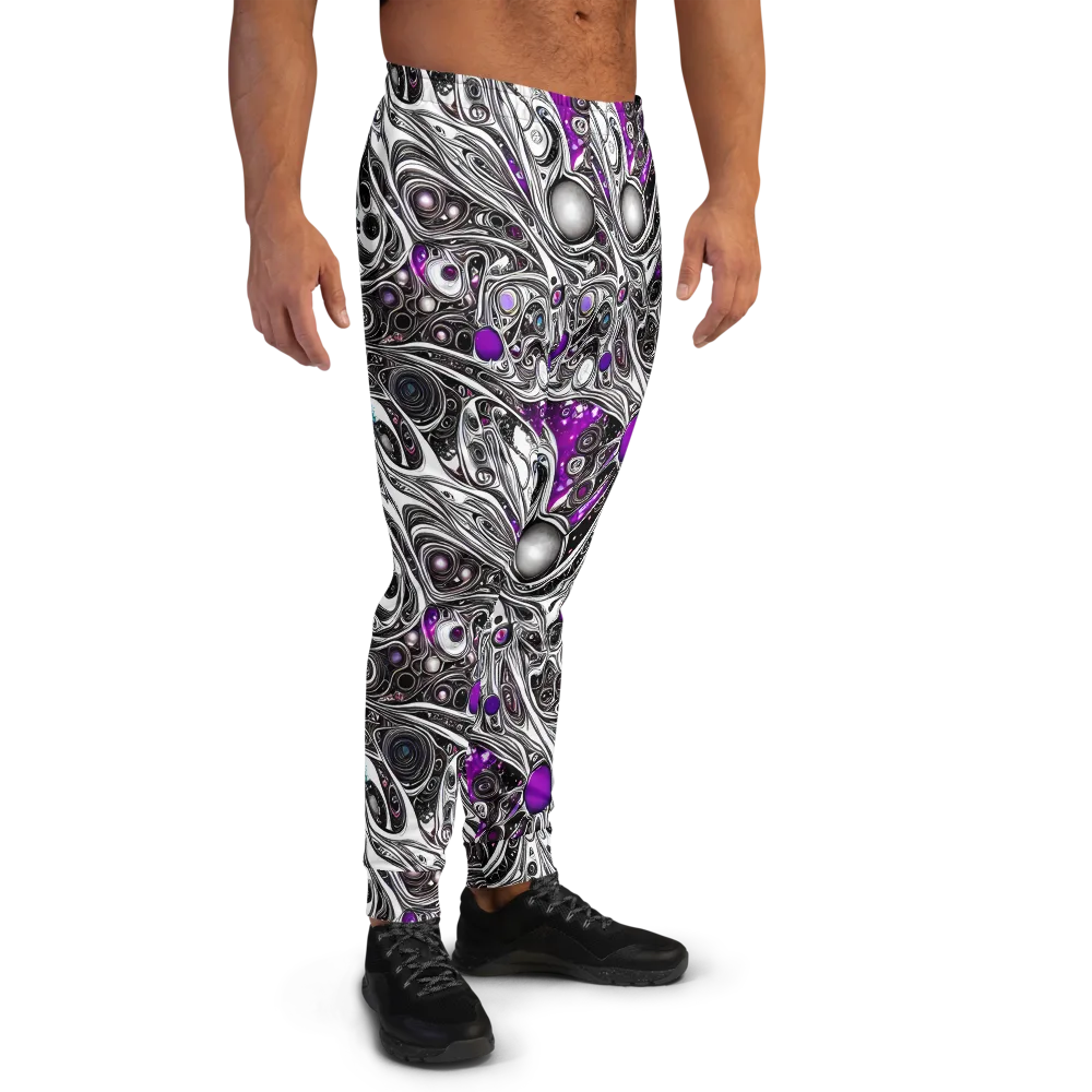 Neo-Noir Waves on Men's Joggers — Right