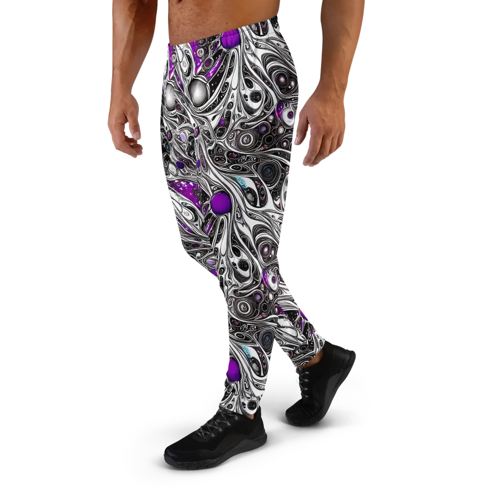 Neo-Noir Waves on Men's Joggers — Left