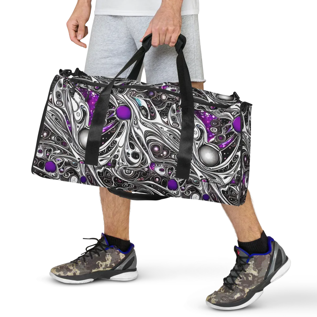 Neo-Noir Waves on Duffle Bag — Front