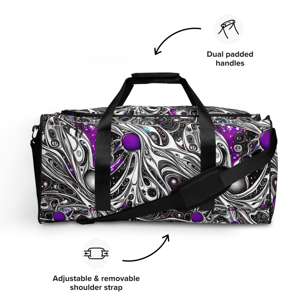 Neo-Noir Waves on Duffle Bag — Front