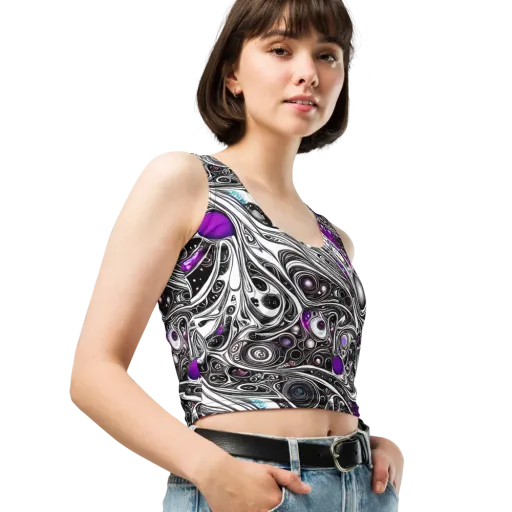 Neo-Noir Waves on a Crop Top