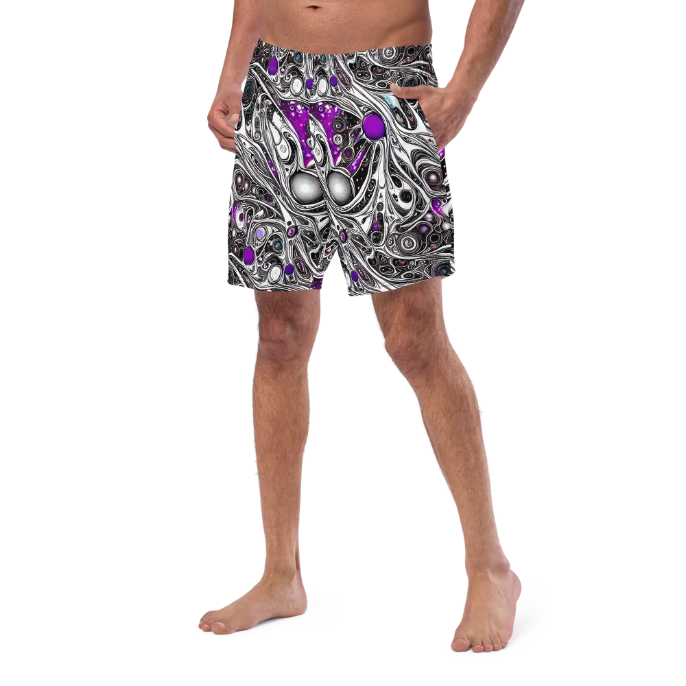 Neo-Noir Waves on Swim Trunks — Left Front