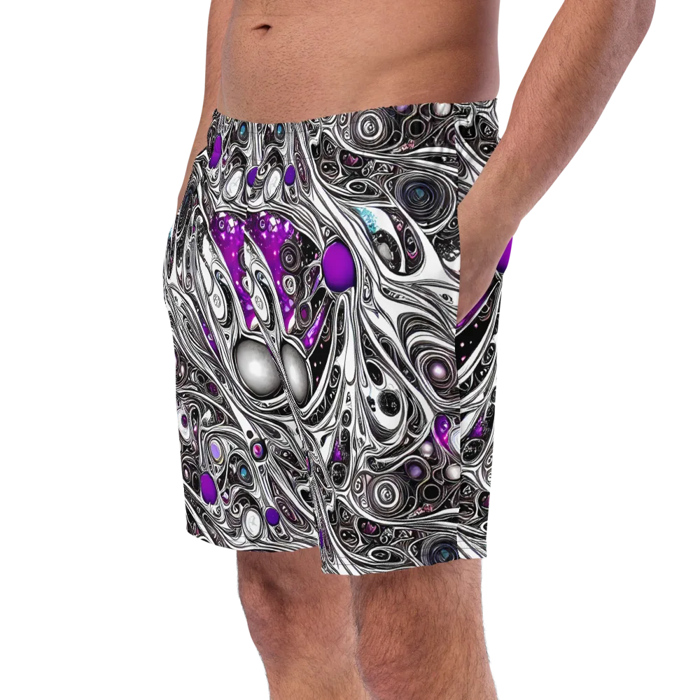 Neo-Noir Waves on Swim Trunks — Left Front