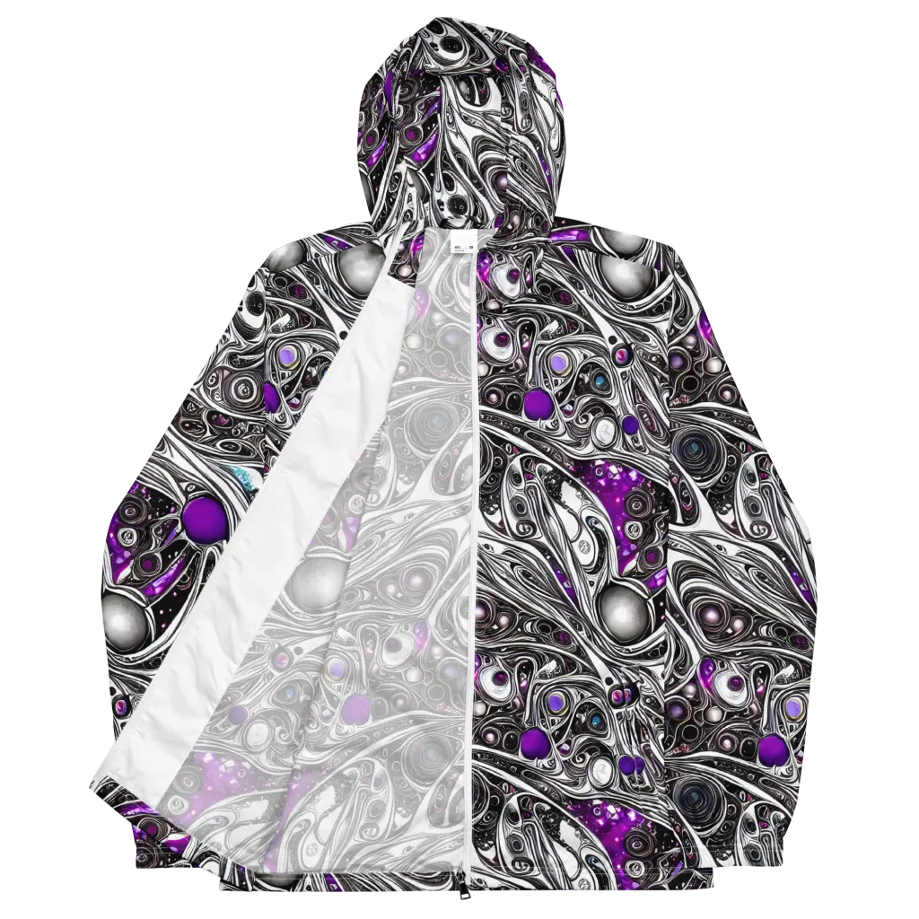 Neo-Noir Waves on Men's Windbreaker — Front