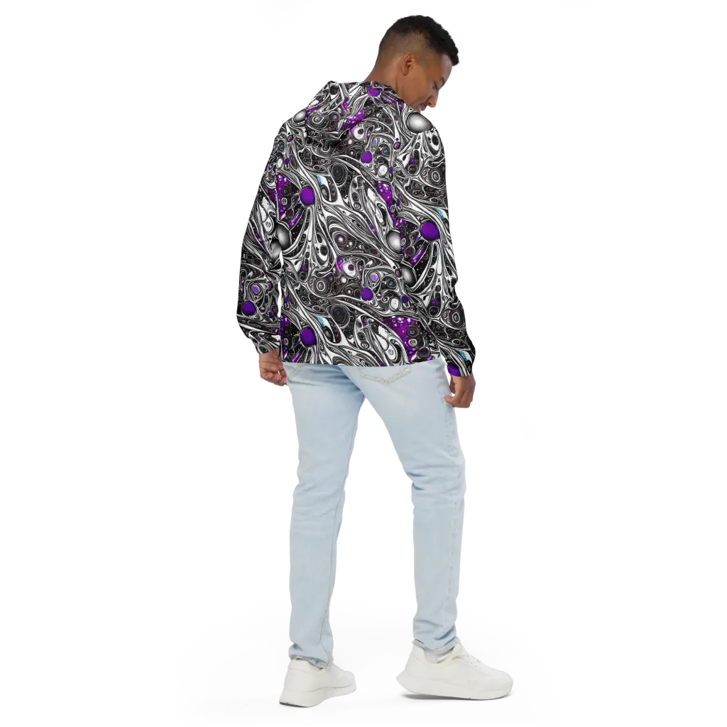 Neo-Noir Waves on Men's Windbreaker — Back