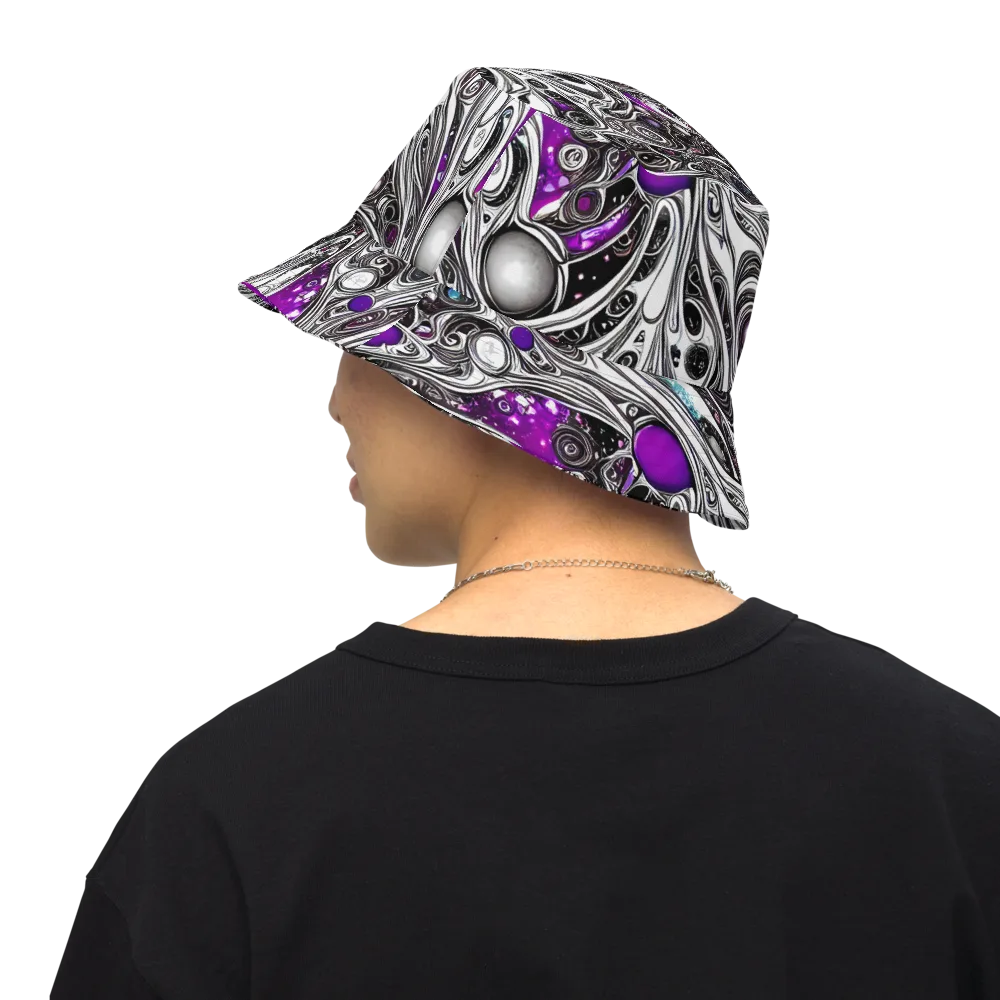 Neo-Noir Waves on Reversible Bucket Hat — Back Inside
