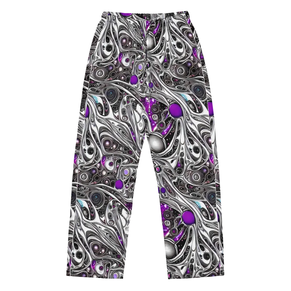Neo-Noir Waves on Women's Pajama Pants — Front
