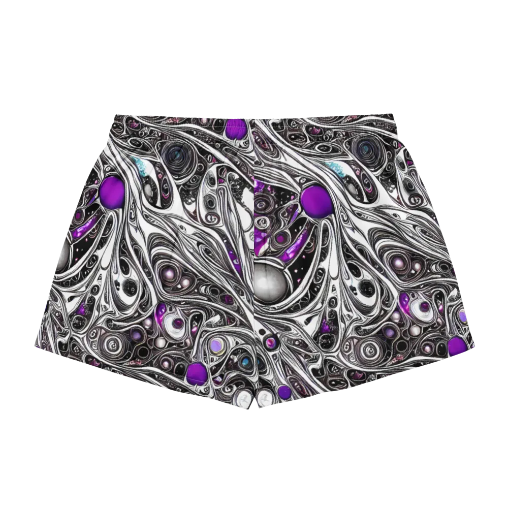 Neo-Noir Waves on Women's Pajama Shorts — Back