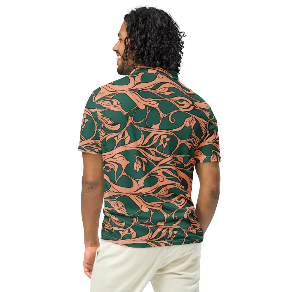 Moss And Apricot on Men's Slim Fit Polo Shirt — Back