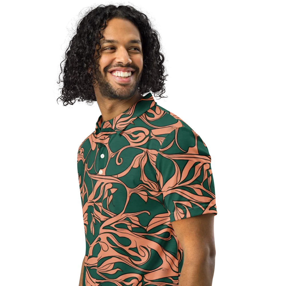 Moss And Apricot on Men's Slim Fit Polo Shirt — Left Front