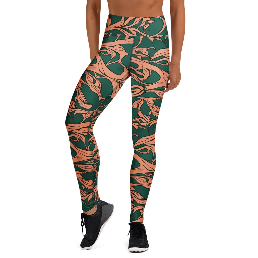 Moss And Apricot on Yoga Leggings — Front