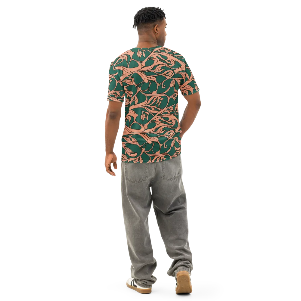 Moss And Apricot on Men's Cotton Crew Neck T-Shirt — Back